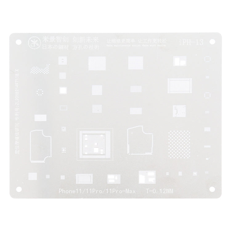 Stencil per ricolorazione borsa Mzing FF-13 da 0,12 mm per iPhone 11/11 Pro/11 Pro Max, Mijing iPH-13 Stencil per ricolorazione borsa Mzing FF-13 da 0,12 mm per iPhone 11/11 Pro/11 Pro Max, Mijing iPH-13